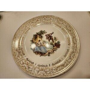 Triumph American Limoges China D'Or Decorative Plate 22K Gold 10 inches